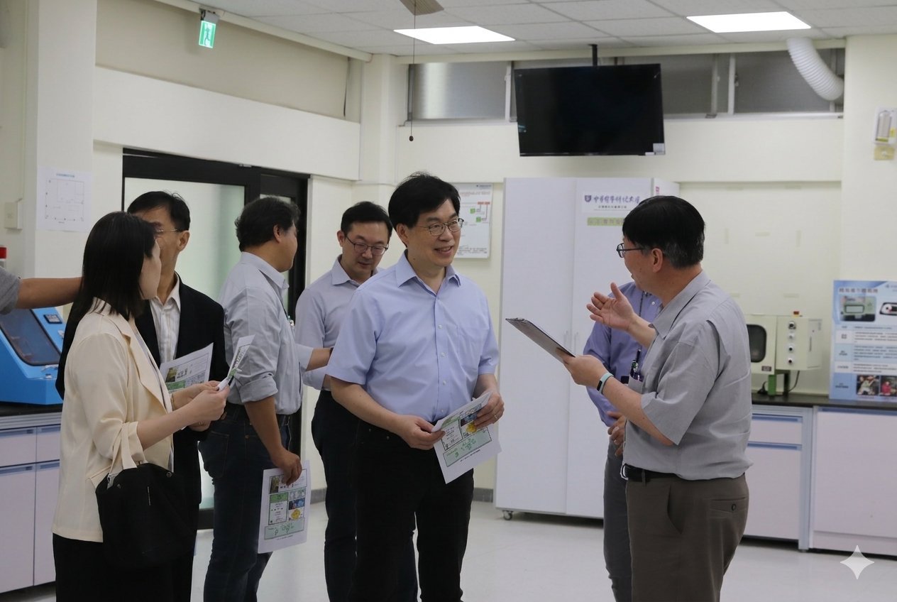 高醫大生命科學院許智能院長等一行參訪中華醫大醫技系、職安系等特色實驗室。